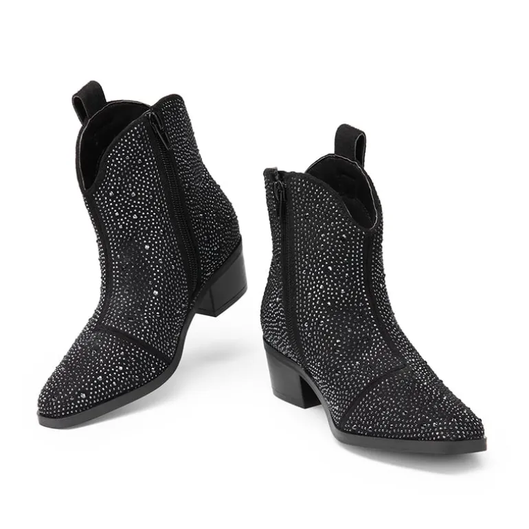 Girls’ Rhinestone Square-Toe Cowgirl Boots
