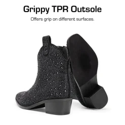Girls’ Rhinestone Square-Toe Cowgirl Boots