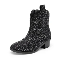 Girls’ Rhinestone Square-Toe Cowgirl Boots