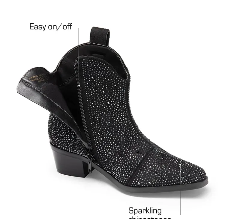 Girls’ Rhinestone Square-Toe Cowgirl Boots