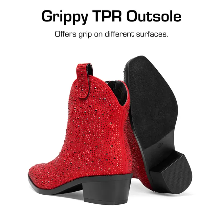 Girls’ Rhinestone Square-Toe Cowgirl Boots