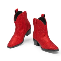 Girls’ Rhinestone Square-Toe Cowgirl Boots