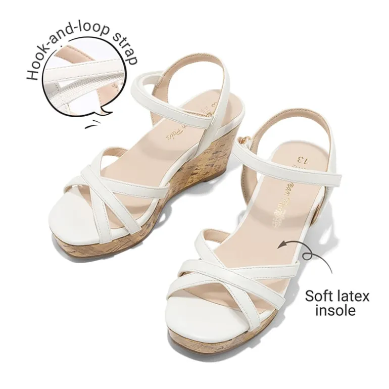 Girls Rhinestone Wedge Sandals