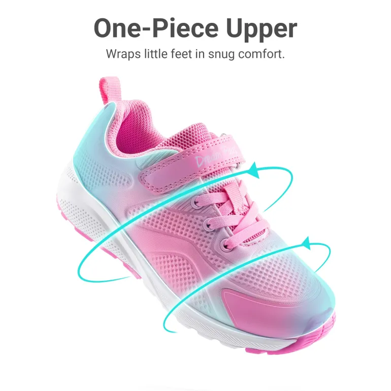 Girls’ Running Shoes with Hook-and-Loop Closure