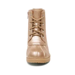 Girls Side Zipper Leather Glitter Boots