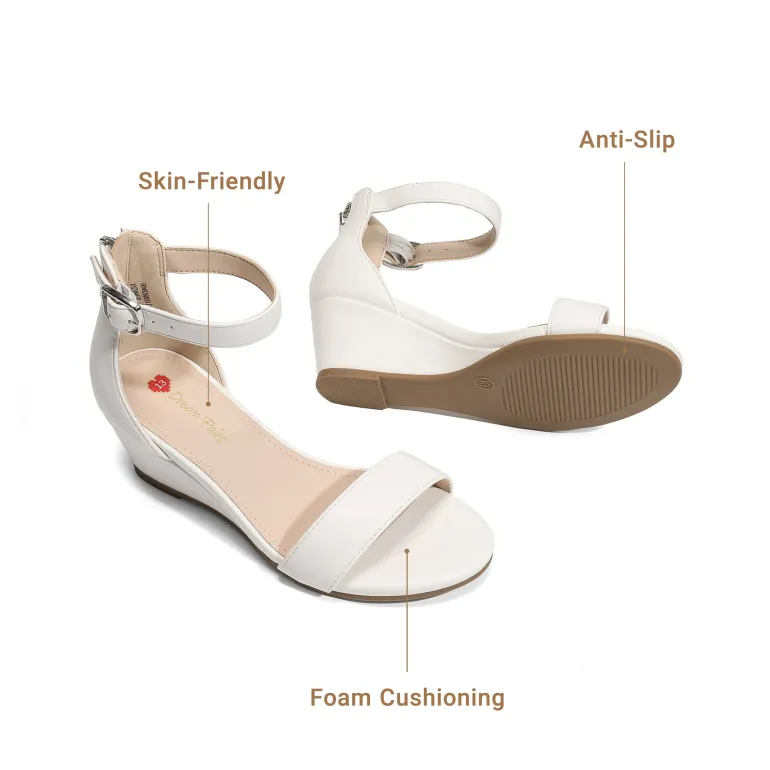 Girls’ Sparkly Wedge Sandals with Cushioned Heel