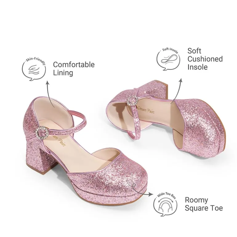 Girls’ Square Toe Adjustable Strap Dress Shoes