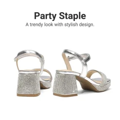 Girls’ Square Toe Block Heel Dress Sandals