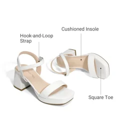 Girls’ Square Toe Block Heel Dress Sandals