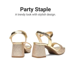Girls’ Square Toe Block Heel Dress Sandals