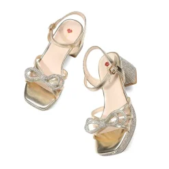 Girls’ Square Toe Dress Heels with Sparkling Bow
