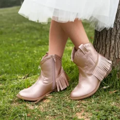 Girls Star Pattern Western Cowgirl Boots