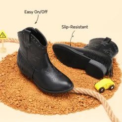 Girls Star Pattern Western Cowgirl Boots