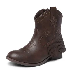 Girls Star Pattern Western Cowgirl Boots