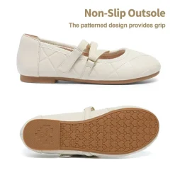 Girls Stitched Detail Elastic Crossover Straps Flats