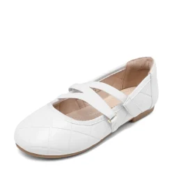 Girls Stitched Detail Elastic Crossover Straps Flats