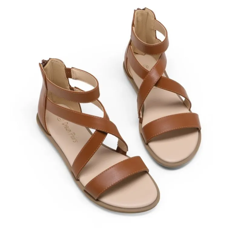 Girls Strappy Gladiator Flat Sandals