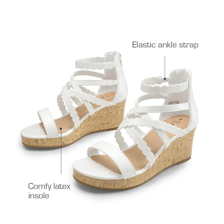 Girls' Strappy Wedge Sandals