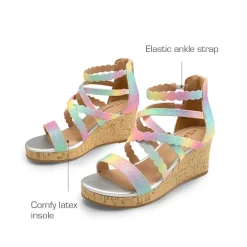 Girls' Strappy Wedge Sandals