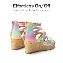 Girls' Strappy Wedge Sandals
