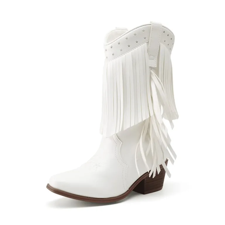 Girls’ Tassel Star Western Cowgirl Boots