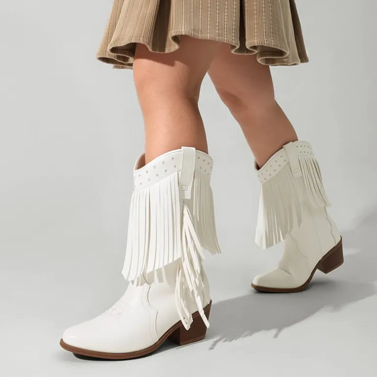 Girls’ Tassel Star Western Cowgirl Boots