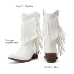 Girls’ Tassel Star Western Cowgirl Boots