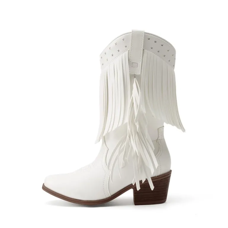Girls’ Tassel Star Western Cowgirl Boots