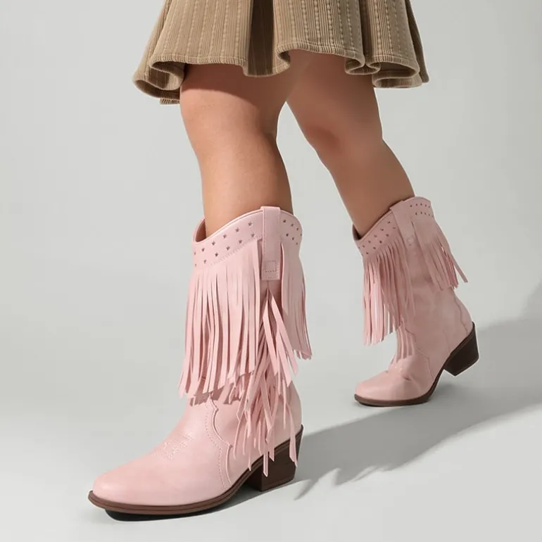 Girls’ Tassel Star Western Cowgirl Boots