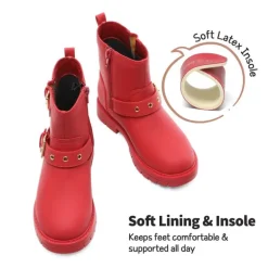 Girls Water-Resistant Zipper Ankle Boots