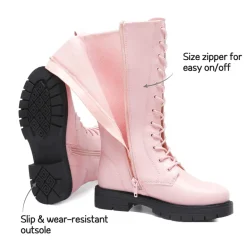 Girls Zipper Knee High Riding Boots