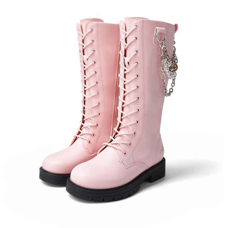 Girls Zipper Knee High Riding Boots