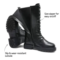 Girls Zipper Knee High Riding Boots