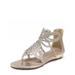 Gladiator Rhinestones Flat Sandals