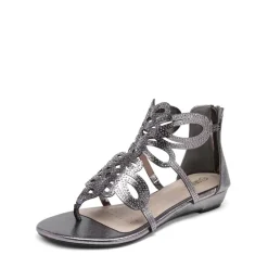 Gladiator Rhinestones Flat Sandals