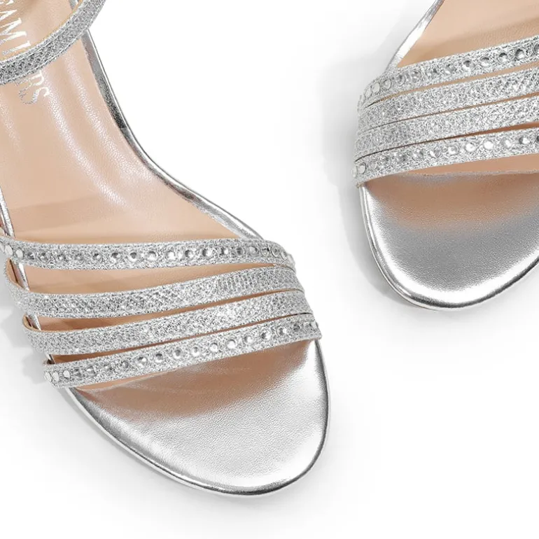 Glitter Rhinestone Low Kitten Heels