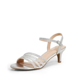 Glitter Rhinestone Low Kitten Heels