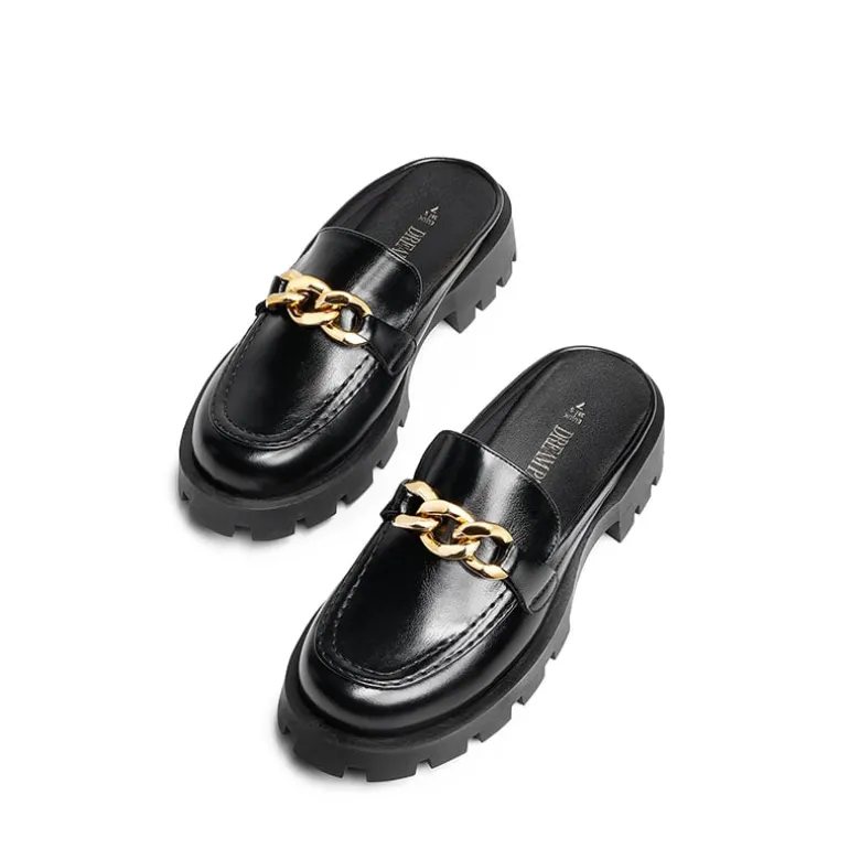 Golden Chain Slip On Mules