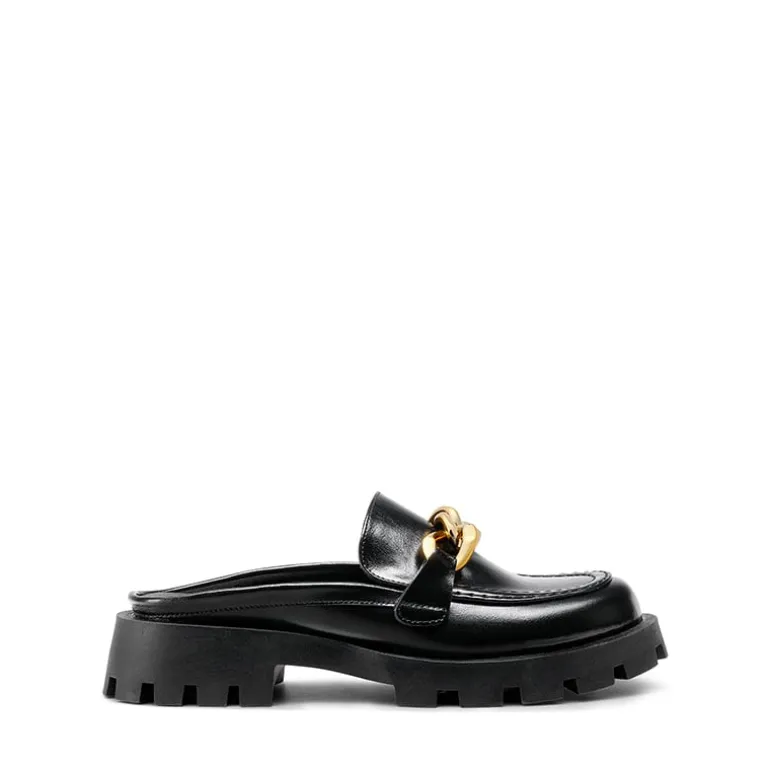 Golden Chain Slip On Mules