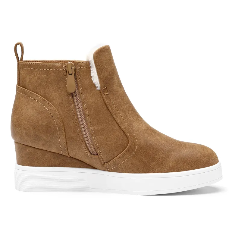 Hidden Heel Platform Wedge Booties