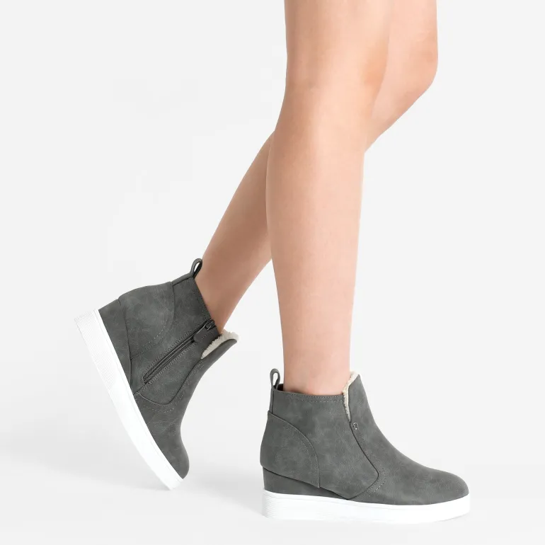 Hidden Heel Platform Wedge Booties