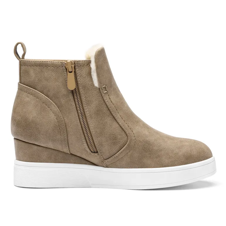 Hidden Heel Platform Wedge Booties