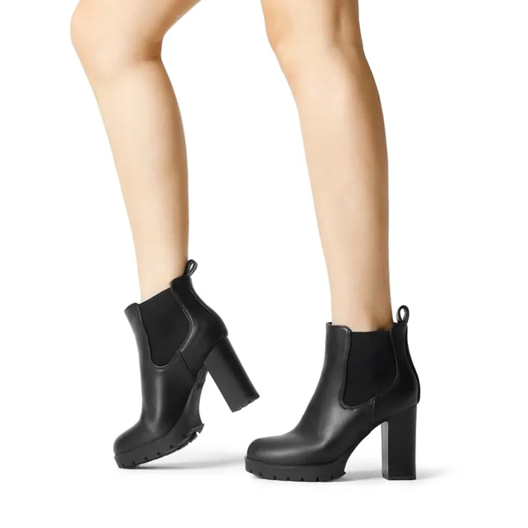 High Heel Chunky Chelsea Boots