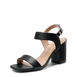 High Heel Square Toe Chunky Strap Sandals