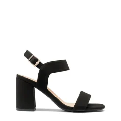 High Heel Square Toe Chunky Strap Sandals
