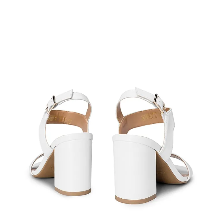High Heel Square Toe Chunky Strap Sandals