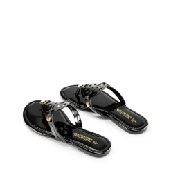 Hollow Cut-Out Thong Flat Sandals