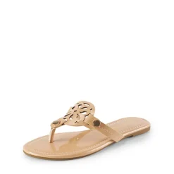 Hollow Cut-Out Thong Flat Sandals