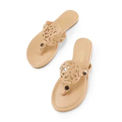 Hollow Cut-Out Thong Flat Sandals
