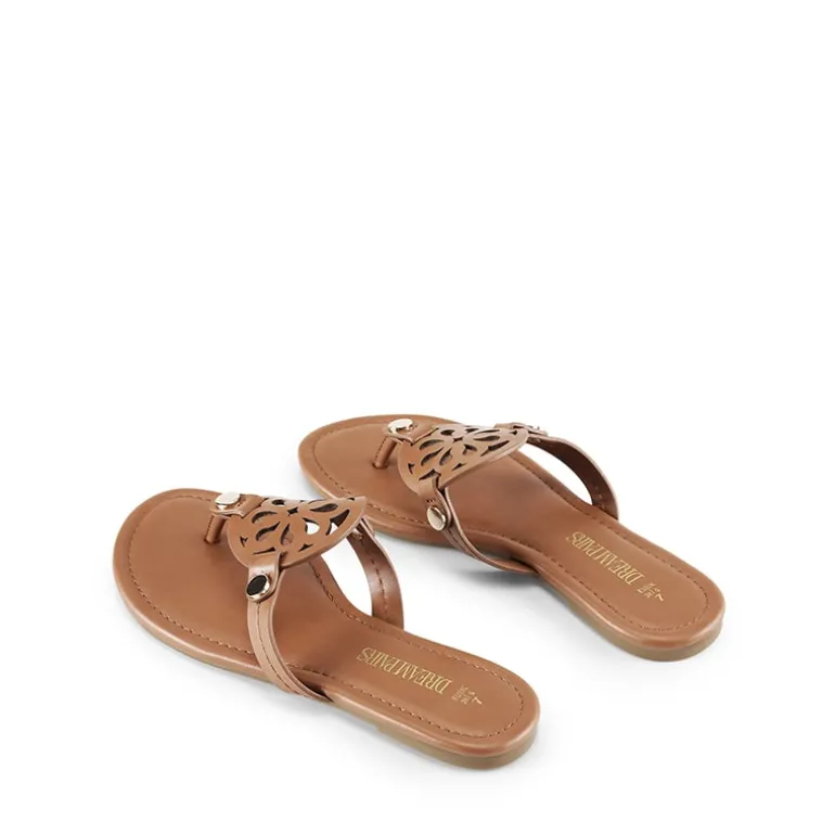 Hollow Cut-Out Thong Flat Sandals